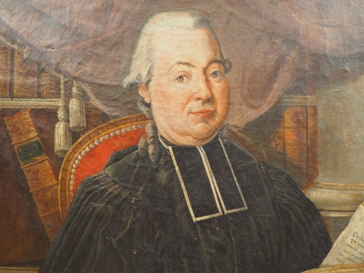 Ecole française fin XVIIIème début XIXème "Portrait d'abbé". Huile sur