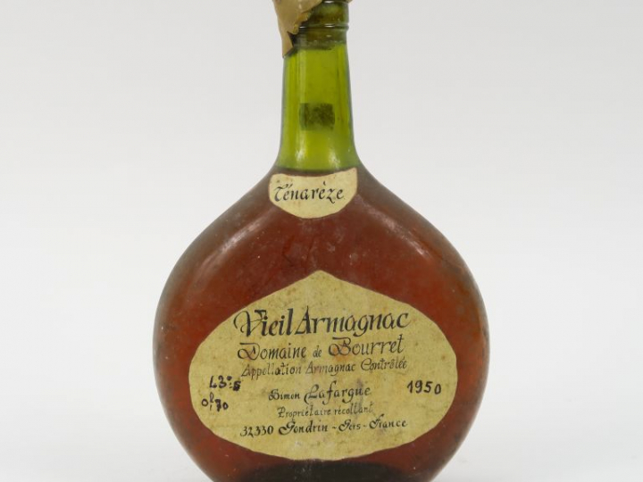 1 BOUTEILLE VIEIL ARMAGNAC DOMAINE DE BOURRET 43° - 1950 - MILLESIME M
