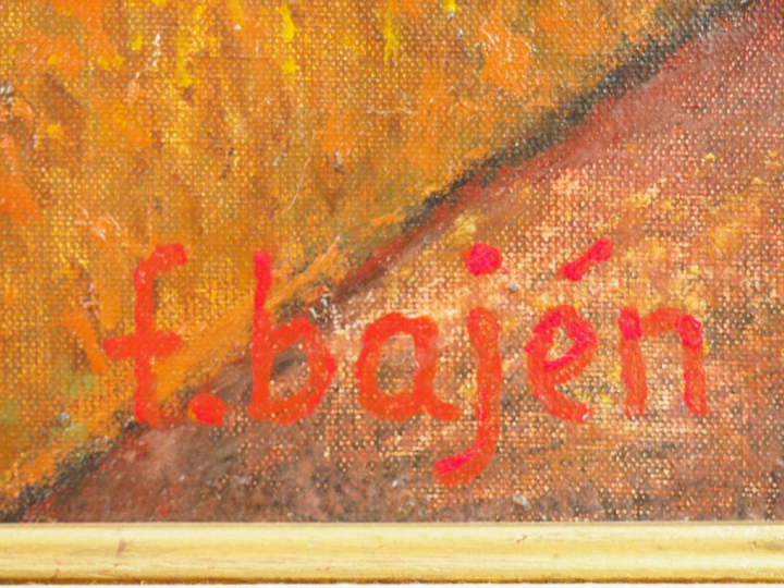 Francisco BAJEN. "Nue". Huile sur toile, signée en bas à droite. Dim. 