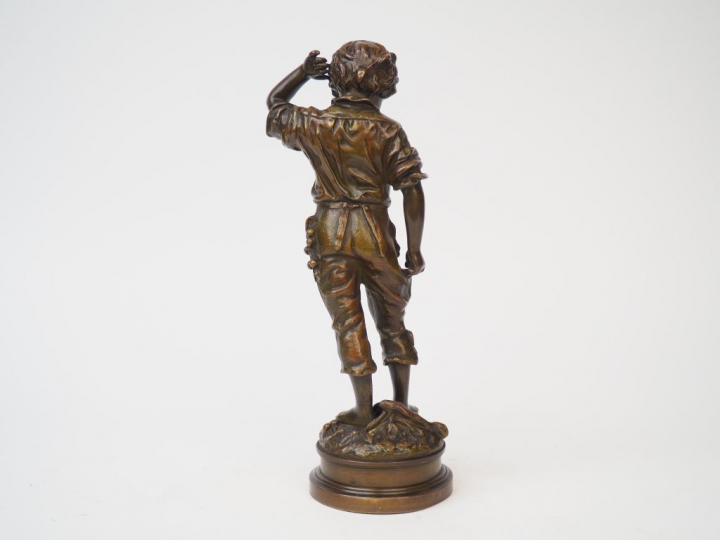 Charles ANFRIE "Un accident" Sujet en bronze. Signé.  H. avec le socle