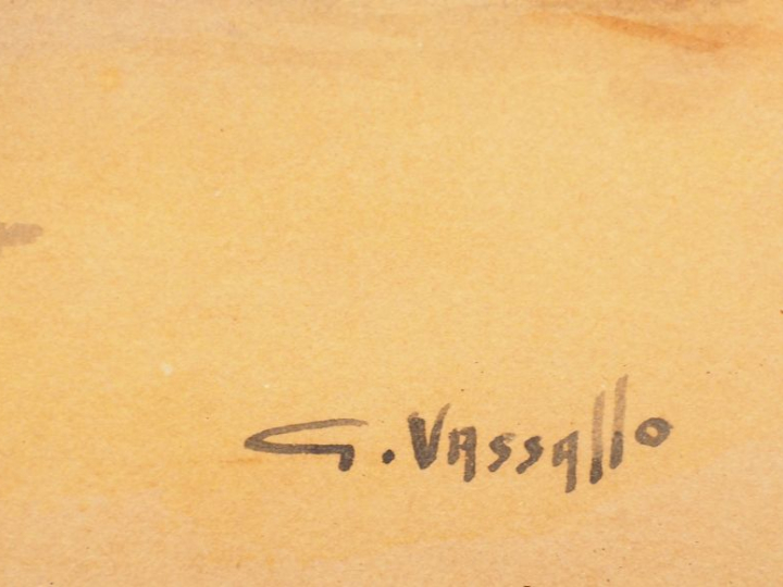 Georges VASSALLO  "Fès, Bab Guissa" Aquarelle. Signée en bas à droite.