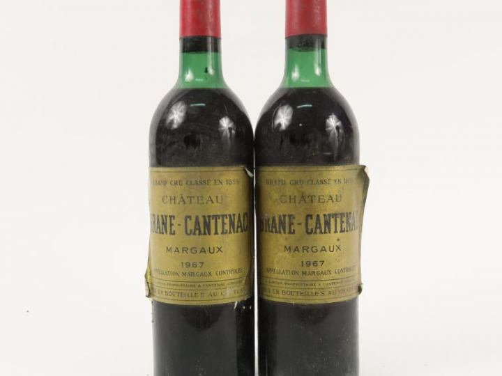 2 BOUTEILLES CHÂTEAU BRANE CANTENAC GCC MARGAUX - 1967 - LB-HEP