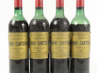 Vente aux enchères 4 BOUTEILLES CHÂTEAU BRANE CANTENAC GCC MARGAUX - 1967 - 1 HEP-MEP/2 M