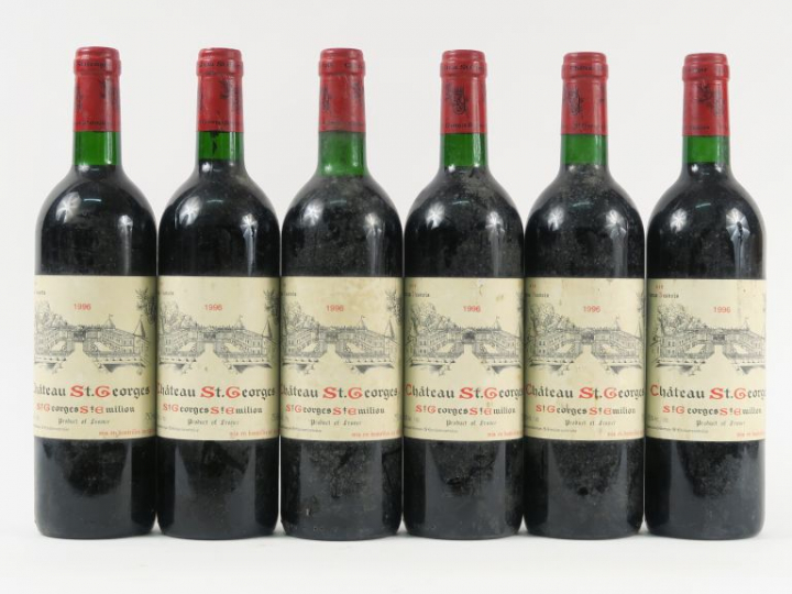 6 BOUTEILLES CHÂTEAU ST GEORGES ST EMILON ST GEORGES - 1996 - BG/BLS