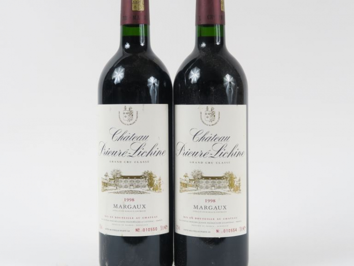 2 BOUTEILLES CHÂTEAU PRIEURE LICHINE GCC MARGAUX - 1998