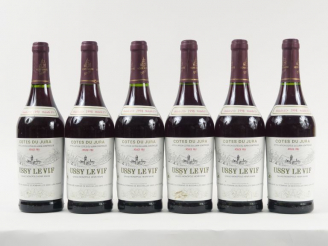 Vente aux enchères 6 BOUTEILLES USSY LE VIF 'ROUGE VIF' H. MAIRE CÔTES DU JURA - 1998