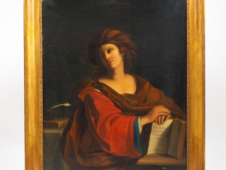 Vente aux enchères Ecole française XIXème. 'La Sybille'. Huile sur toile. Dim. : 118 x 94