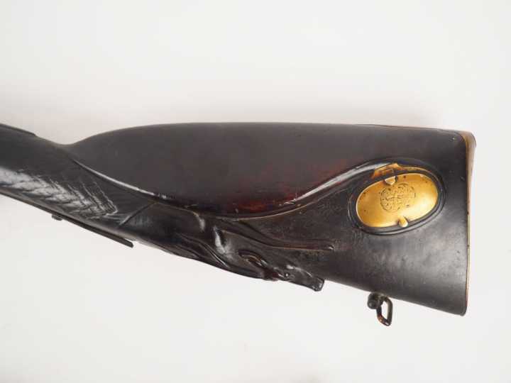 Lot de 2 fusils de chasse doubles à percussion, un a platine à l’avant