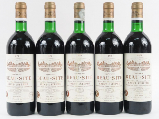 Vente aux enchères 5 BOUTEILLES CHÂTEAU BEAU SITE ST ESTEPHE - 1973 - LB