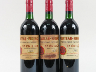 Vente aux enchères 3 BOUTEILLES CHÂTEAU FIGEAC 1er GCC ST EMILION - 1988 - BG/ELF