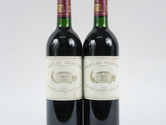 Vente aux enchères 2 BOUTEILLES CHÂTEAU MARGAUX 1er GCC MARGAUX - 1989 - BG