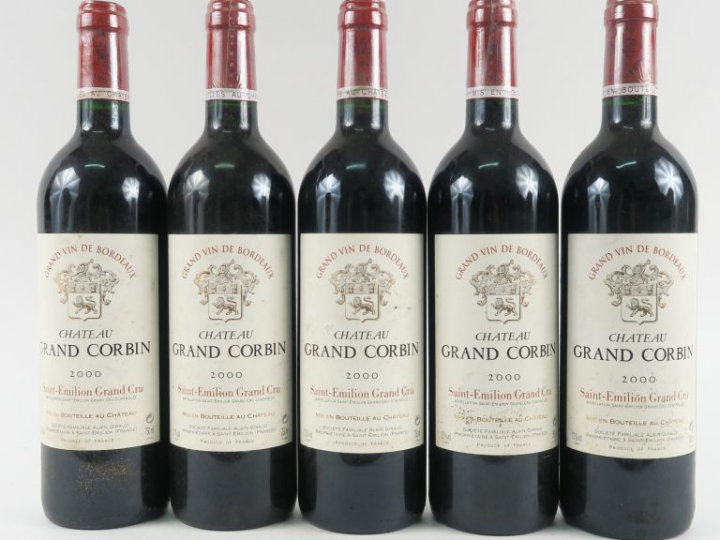 5 BOUTEILLES CHÂTEAU GRAND CORBIN GC ST EMILION - 2000