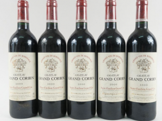 Vente aux enchères 5 BOUTEILLES CHÂTEAU GRAND CORBIN GC ST EMILION - 2000