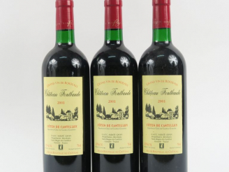 Vente aux enchères 3 BOUTEILLES CHÂTEAU FONTBAUDE CÔTES DE CASTILLON - 2001