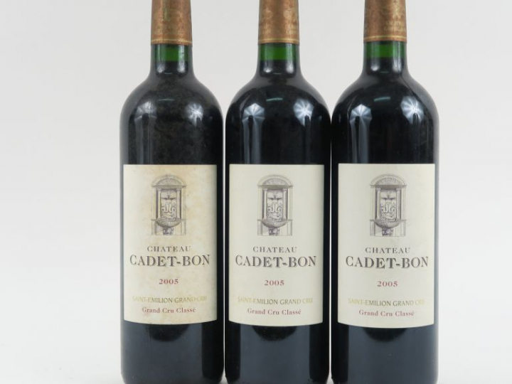3 BOUTEILLES CHÂTEAU CADET-BON GC ST EMILION - 2005