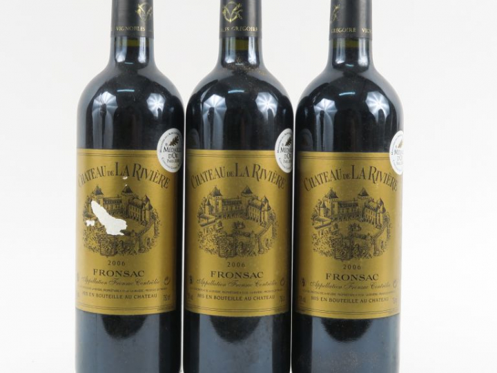 3 BOUTEILLES CHÂTEAU DE LA RIVIÈRE FRONSAC - 2006