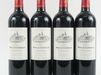 Vente aux enchères 4 BOUTEILLES CHÂTEAU ROC DE CANDALE GC ST EMILION - 2007