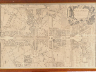 Vente aux enchères Plan de Versailles, du petit parc, et de ses dépendances par Mr l'abbé