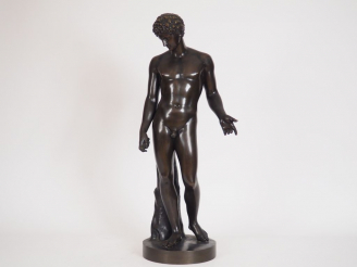 Vente aux enchères Ecole française XIXème d'après l'antique "Apollon" Sculpture en bronze
