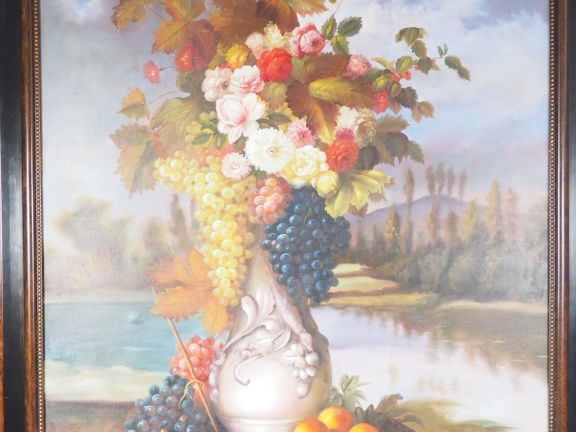 Ecole francaise dans le gout du XVIIème "grande nature morte aux fruit