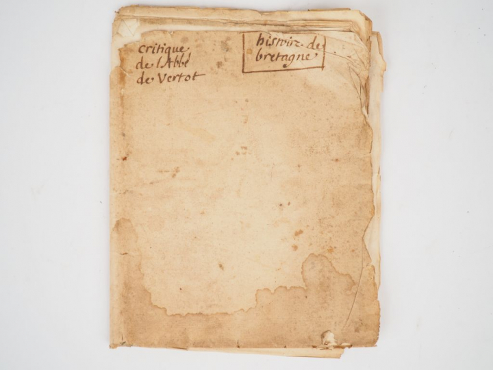 MANUSCRIT. Note sur le plan que Monsieur l'abbé de Vertot vient de se 