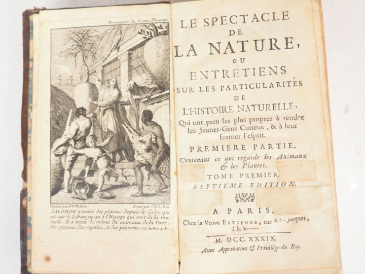 PLUCHE, abbé. Le Spectacle de la Nature ou Entretiens sur les particul
