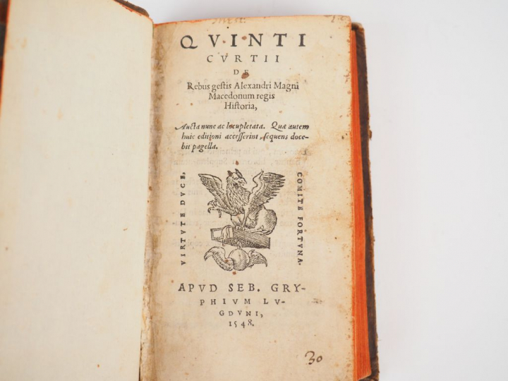 QUINTE CURCE. Quinti curtii. De rebus gestis Alexandri Magni Macedonum