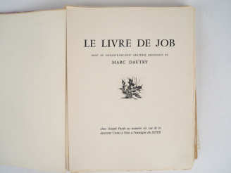 Vente aux enchères LE LIVRE DE JOB. Traduction originale de Daniel Renassia et Joseph Ben