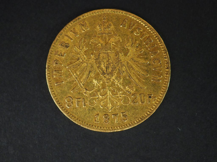 1 pièce de 20 francs or François Joseph 1875. FRAIS ACHETEURS : 5% TTC