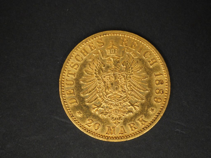 1 pièce de 20 Marks or 1889. FRAIS ACHETEURS : 5% TTC