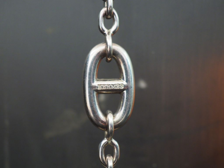 HERMES. Bracelet en argent modèle "Farandole". Signé. Poids : 26,24 g