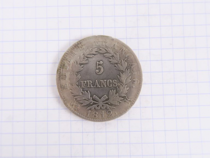 Napoléon Ier, 5 francs, 1812 B, Rouen. B