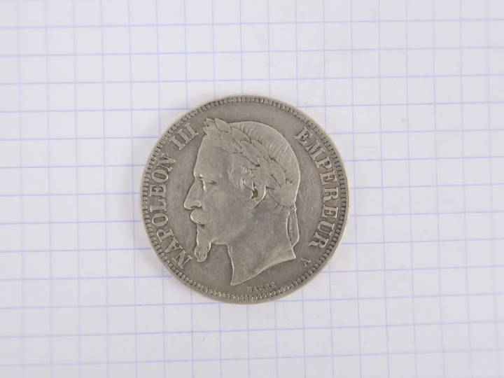  Napoléon III, 5 francs, 1870 A, Paris, TB