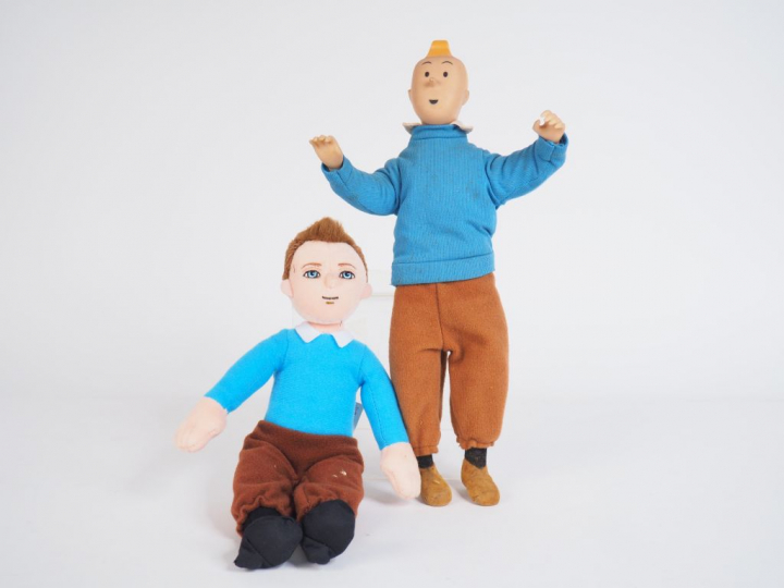 2 Poupées dont une de 2011 "les Aventures de Tintin" et une autre en p