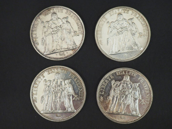 120 pièces de 5 francs argent 70 pièces de 5 francs argent 4 pièces de