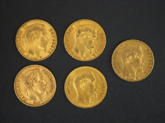 Vente aux enchères 10 pièces de 20 Francs or Frais de vente : 5 % TTC