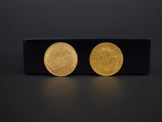 Vente aux enchères 2 pièces de 10 Francs or Frais de vente : 5 % TTC