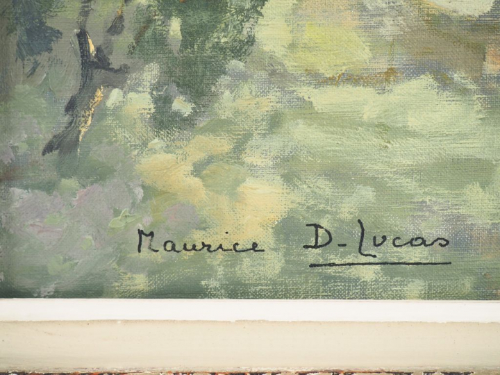 Maurice DESIRE-LUCAS. "Viaduc en bord de méditerranée" Huile sur toile