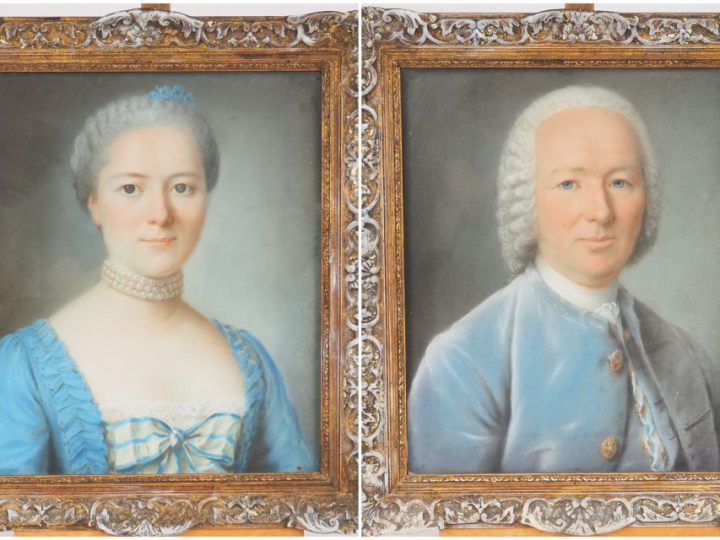 Ecole française début XIXème "Paire de portraits" Pastels Dim. 46 x 40