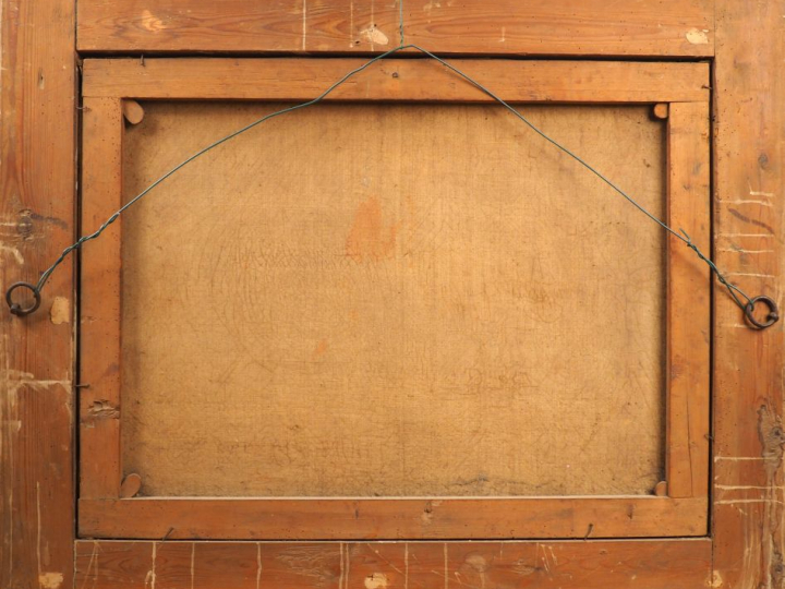 Ecole italienne début du XIXème "Paysage animé avec personnages et rui