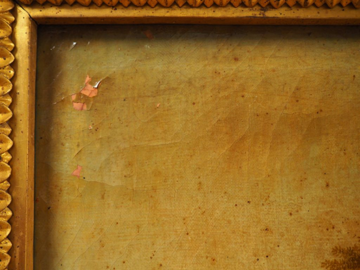 Ecole italienne début du XIXème "Paysage animé avec personnages et rui