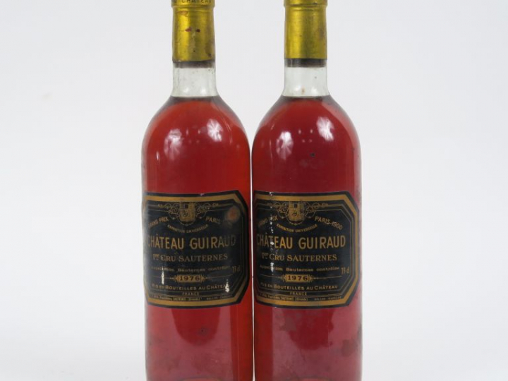 2 BOUTEILLES CHÂTEAU GUIRAUD 1er CC SAUTERNES - 1976 - BG