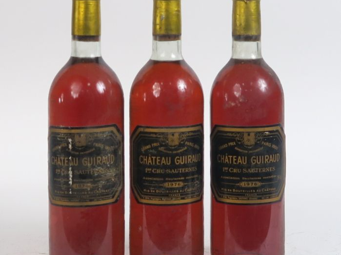 3 BOUTEILLES CHÂTEAU GUIRAUD 1er CC SAUTERNES - 1976 - BG