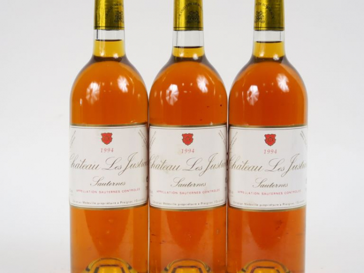 3 BOUTEILLES CHÂTEAU LES JUSTICES SAUTERNES - 1994