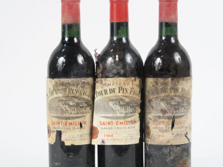 3 BOUTEILLES CHÂTEAU LA TOUR DU PIN FIGEAC GCC ST EMILION - 1964 - BG/
