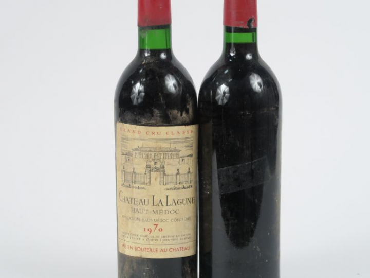 2 BOUTEILLES CHÂTEAU LA LAGUNE GCC HAUT MEDOC - 1970 - BG/1 SE/1 PRÉSU