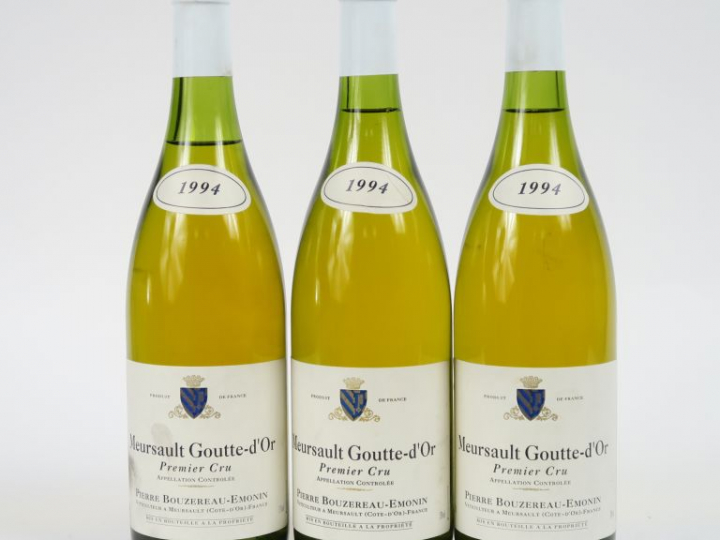 3 BOUTEILLES MEURSAULT 'GOUTTE D'OR' 1er CRU P. BOUZEREAU EMONIN - 199