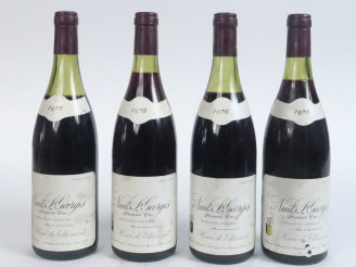Vente aux enchères 4 BOUTEILLES NUITS ST GEORGES 1er CRU HENRI DE VILLAMONT - 1976 - 1 à 