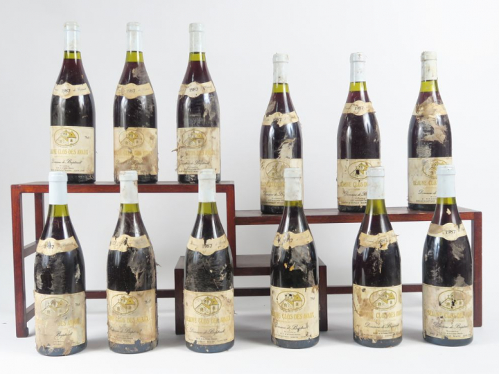 12 BOUTEILLES BEAUNE 'CLOS DES AVAUX' DOMAINE DE BAPTAULT - 1987 - EA/
