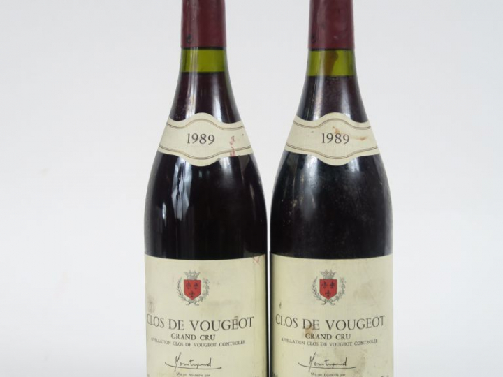 2 BOUTEILLES CLOS VOUGEOT GC MONTREYNAUD - 1989 - 1,5 CM 